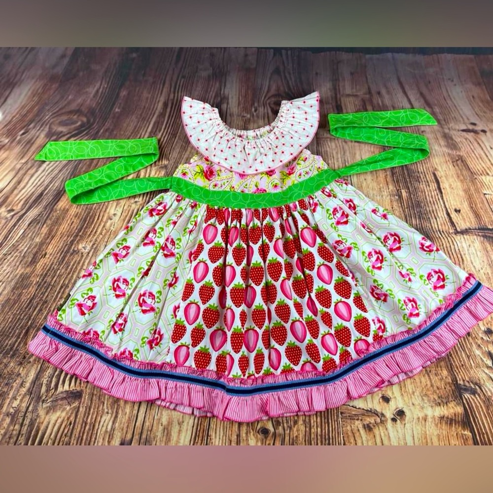 Matilda Jane Platinum Strawberry Puffer Dress